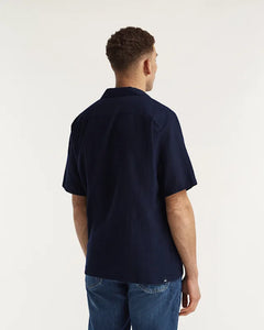 DENHAM TONY CAMP SHIRT LUXURY COTTON GAUZE - Navy Blazer
