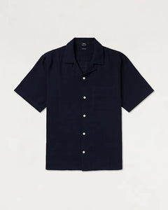 DENHAM TONY CAMP SHIRT LUXURY COTTON GAUZE - Navy Blazer