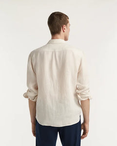DENHAM RICH SHIRT PORTUGUESE LINEN - Sea Salt
