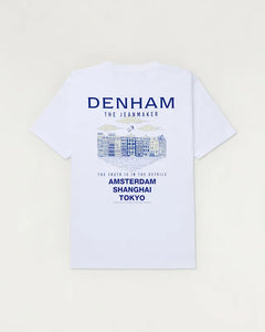 DENHAM AMSTERDAM SKYLINE TEE HEAVY CORE JERSEY - White