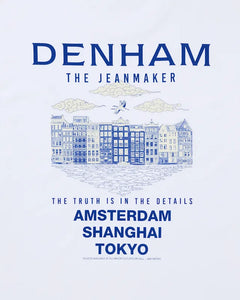 DENHAM AMSTERDAM SKYLINE TEE HEAVY CORE JERSEY - White