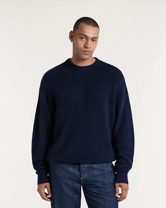 DENHAM KEAGAN KNITTED CREWNECK NAVY BLAZER | Classic Fit