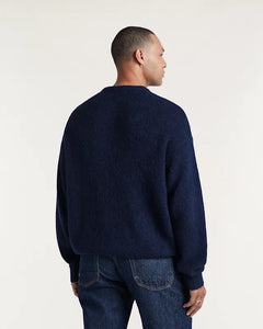 DENHAM KEAGAN KNITTED CREWNECK NAVY BLAZER | Classic Fit