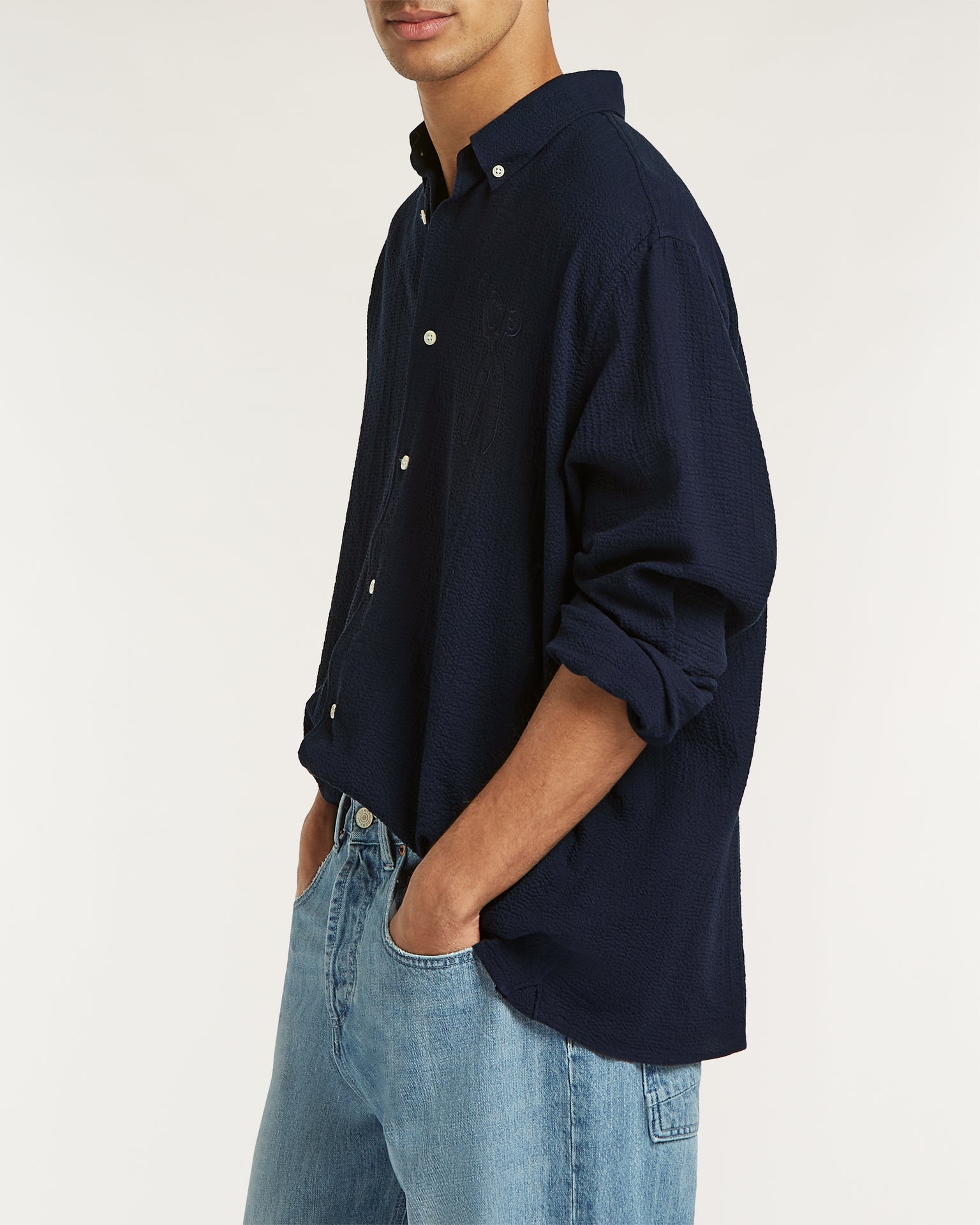 DENHAM SCISSOR PATCH SHIRT SSP Navy