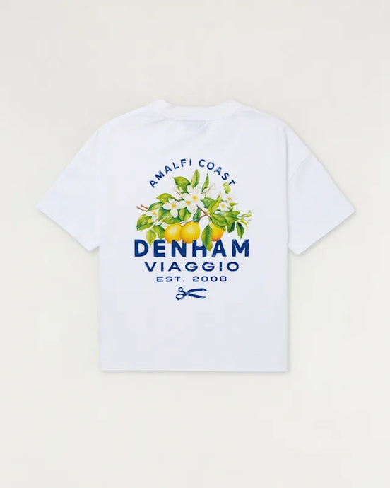 DENHAM OSAKA AMALFI TEE HEAVY CORE JERSEY - White