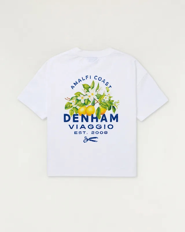 DENHAM OSAKA AMALFI TEE HEAVY CORE JERSEY - White