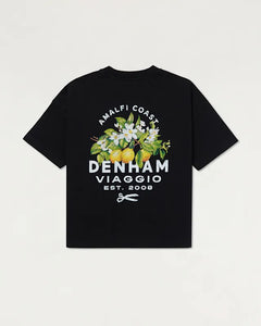 DENHAM OSAKA AMALFI TEE HEAVY CORE JERSEY - Black