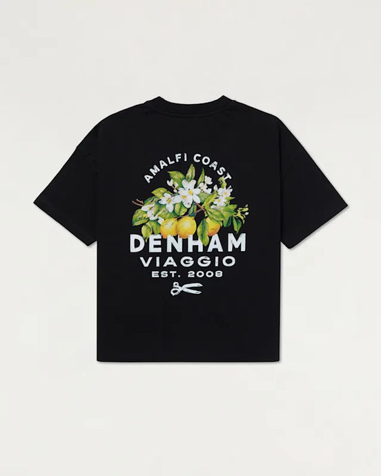 DENHAM OSAKA AMALFI TEE HEAVY CORE JERSEY - Black