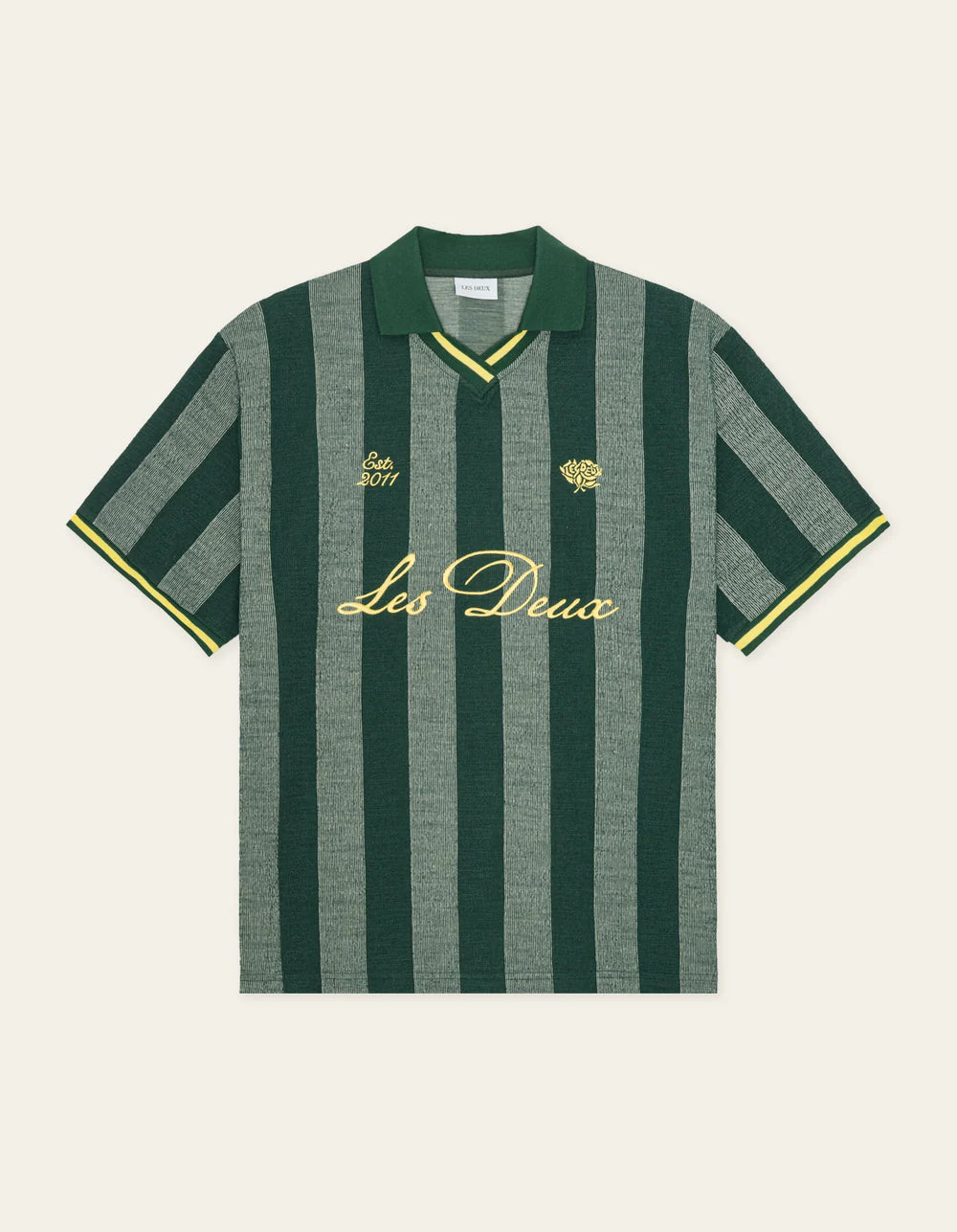 LES DEUX Stripe Jacquard Football Jersey
