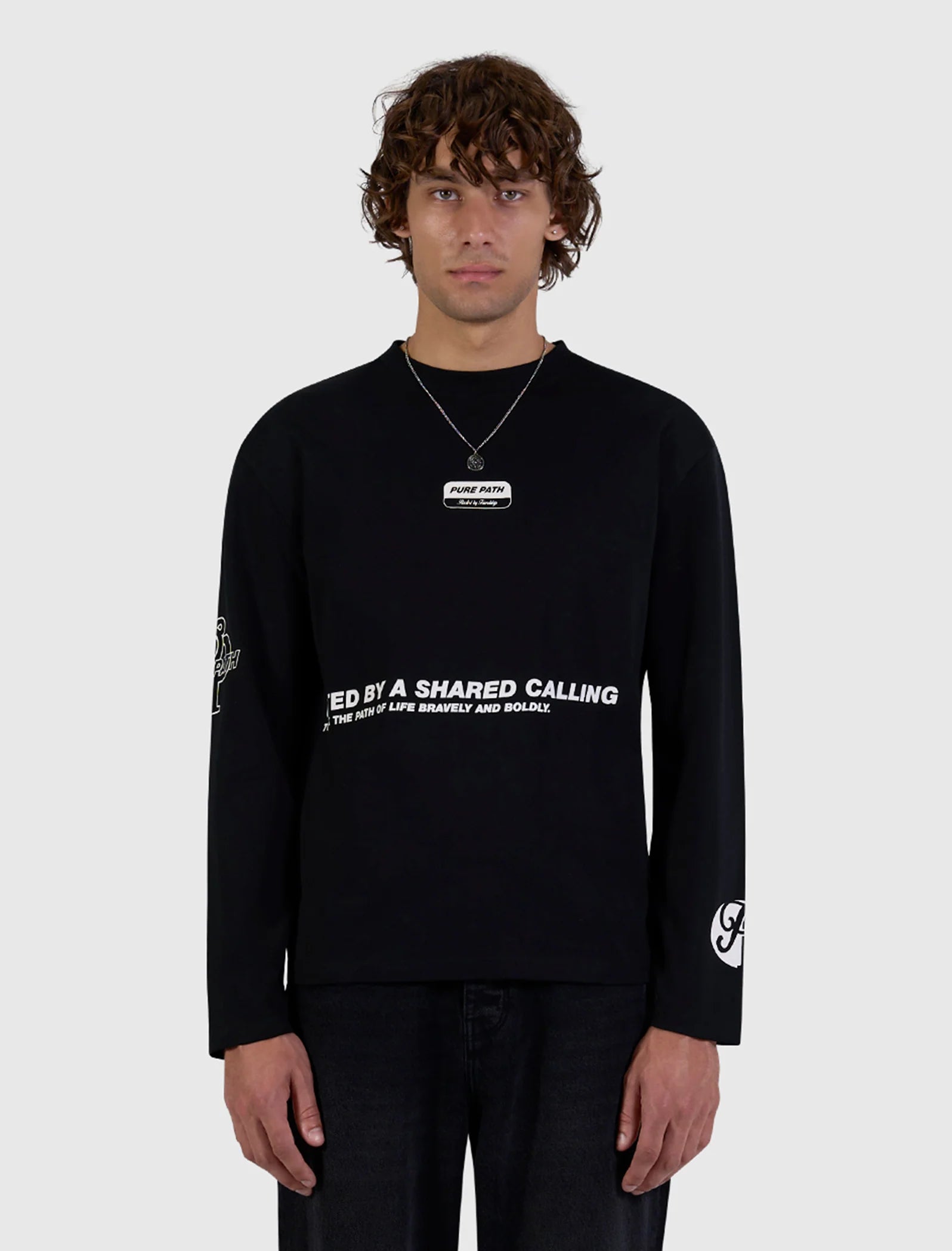PURE PATH UNITED LONGSLEEVE T-SHIRT BOXY Black