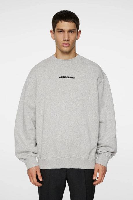 J.LINDEBERG CALLAN CREW NECK | LIGHT GREY MELANGE