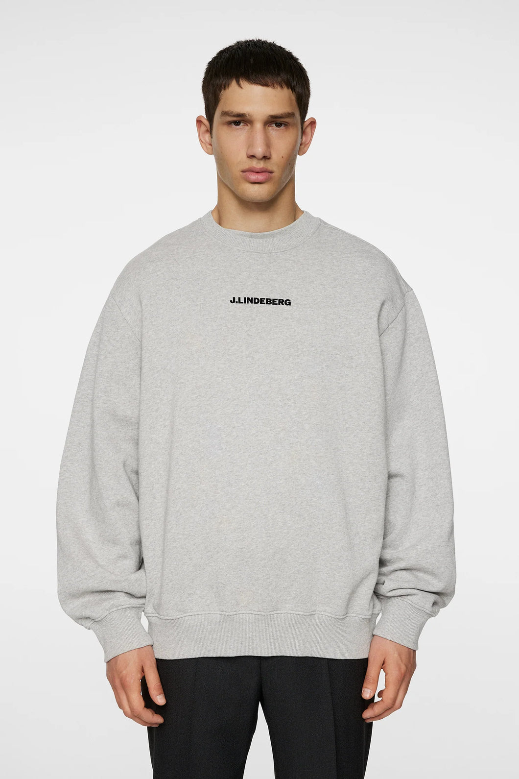 J.LINDEBERG CALLAN CREW NECK | LIGHT GREY MELANGE