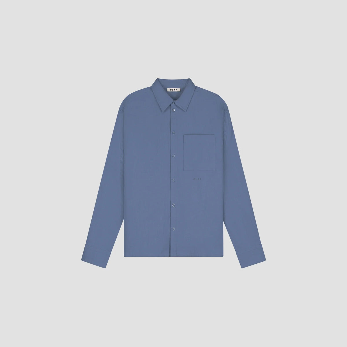OLAF DOUBLE FACE BOXY SHIRT Dusty Blue