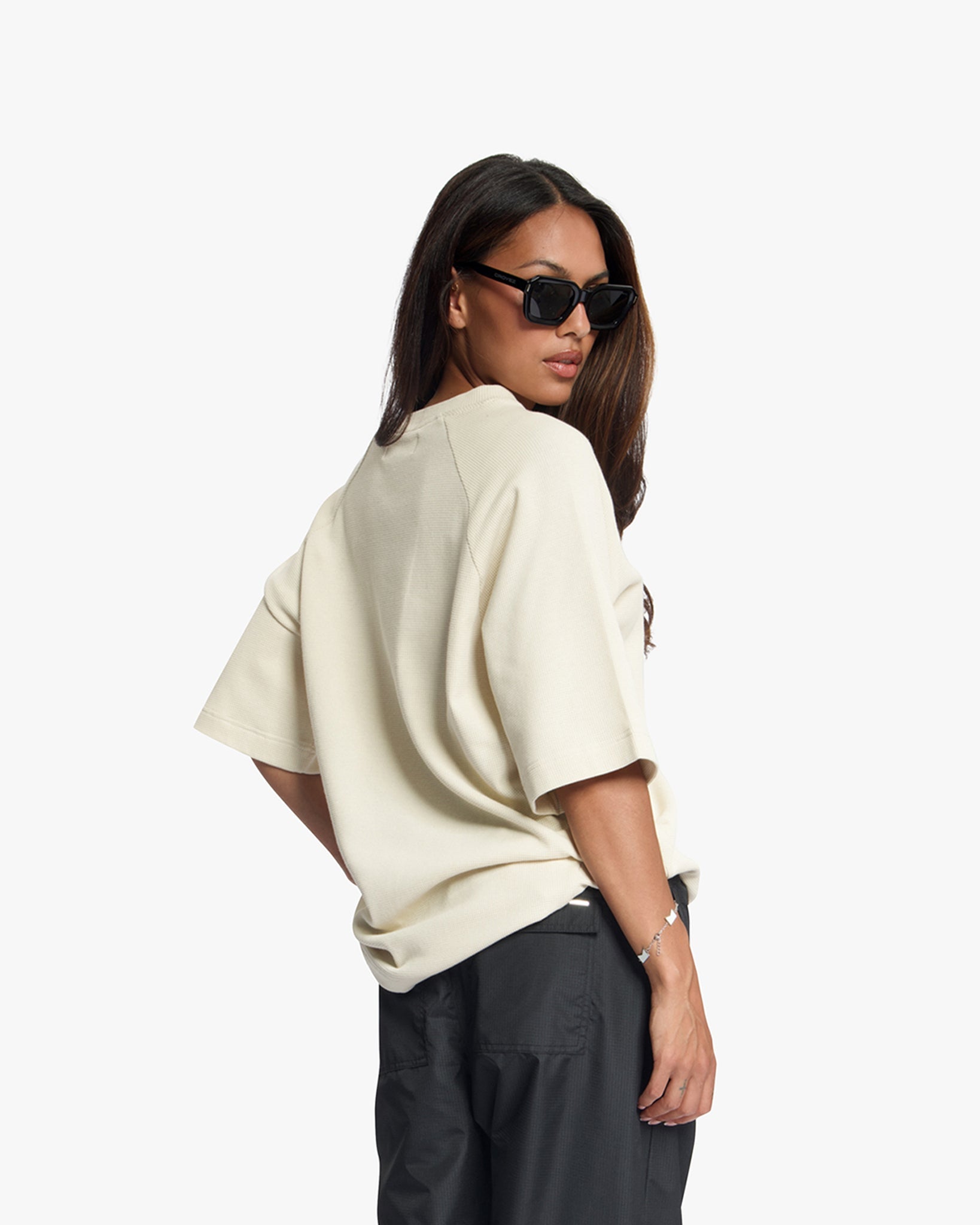 Croyez Waffle Raglan T-Shirt | Forest Green | Light Beige