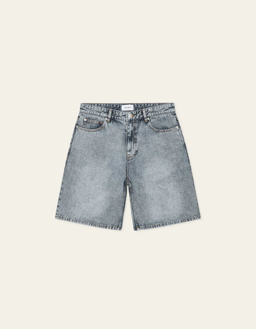 LES DEUX Ryder Light Pink Denim Shorts Ice Blue