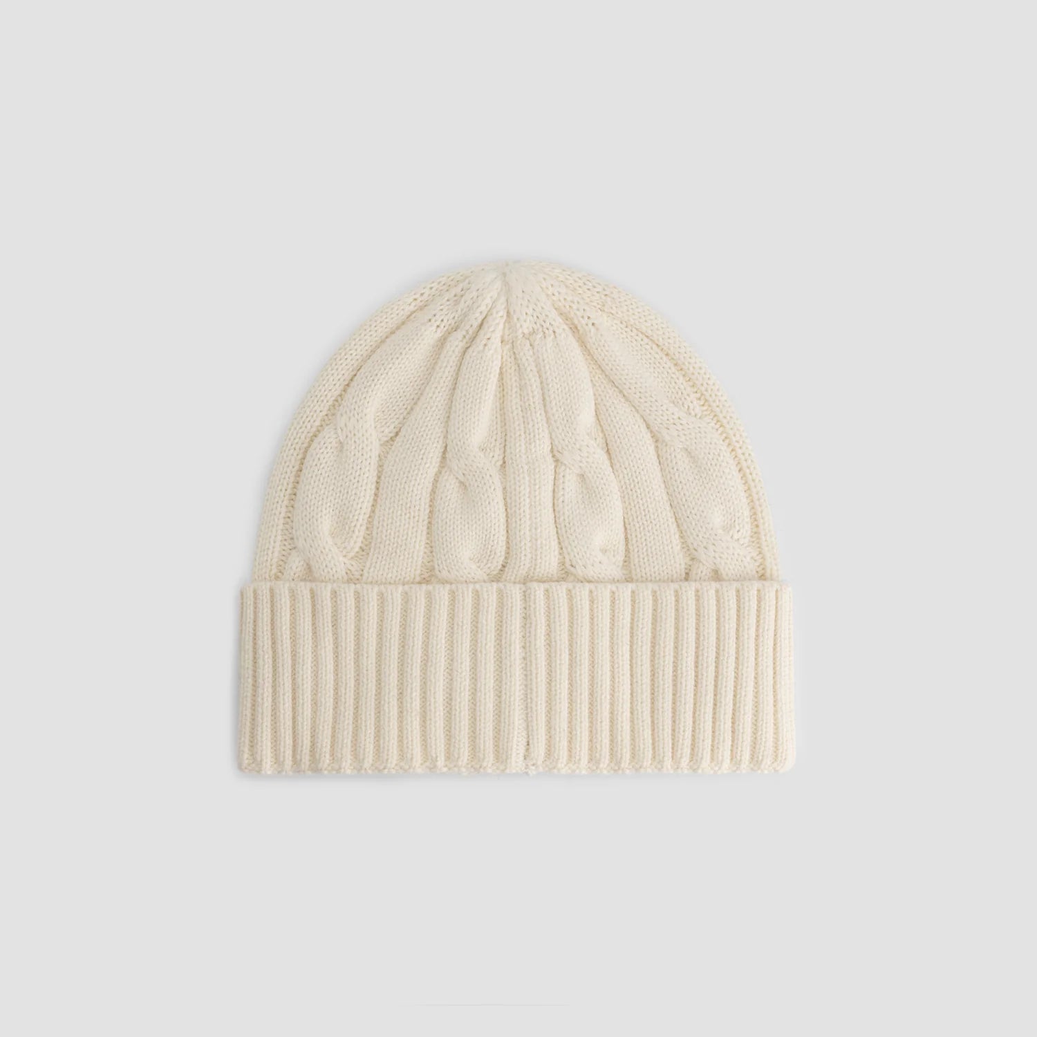 OLAF WOOL CABLE KNITTED BEANIE - OFF-WHITE/MULCH