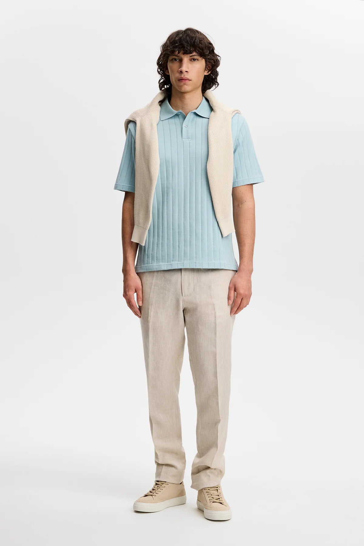 J.LINDEBERG Simon Stripe Polo Forget-Me-Not