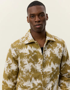 LES DEUX Layton Cattle Jacquard Overshirt | Plant Green