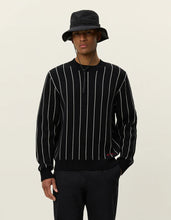 Afbeelding in Gallery-weergave laden, LES DEUX Gaston Jacquard Pinstripe Knit Black