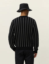 Afbeelding in Gallery-weergave laden, LES DEUX Gaston Jacquard Pinstripe Knit Black