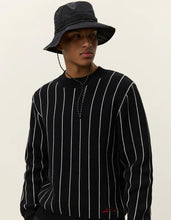 Afbeelding in Gallery-weergave laden, LES DEUX Gaston Jacquard Pinstripe Knit Black