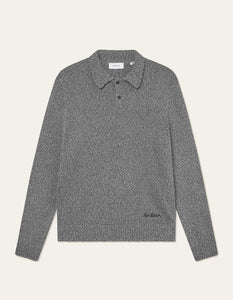 LES DEUX Billy Mouliné Knitted Polo Black