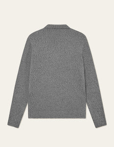 LES DEUX Billy Mouliné Knitted Polo Black
