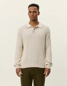 LES DEUX Bogart Rugby Polo Knit Ivory
