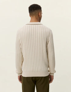 LES DEUX Bogart Rugby Polo Knit Ivory