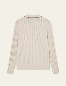LES DEUX Bogart Rugby Polo Knit Ivory