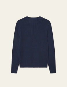 LES DEUX Alvin Waffle Crewneck Knit | Dark Navy