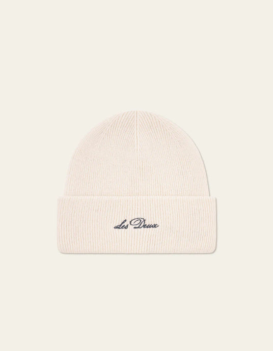 LES DEUX Wayne Embroidered Beanie | Ivory