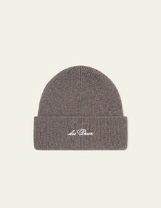 LES DEUX Wayne Embroidered Beanie | Mountain Grey Melange
