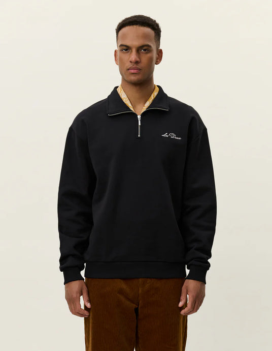 LES DEUX Crew Half-Zip Sweatshirt Black