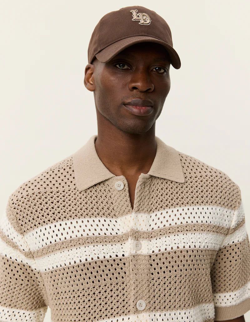 LES DEUX Gianni Knitted SS Shirt Dark Sand