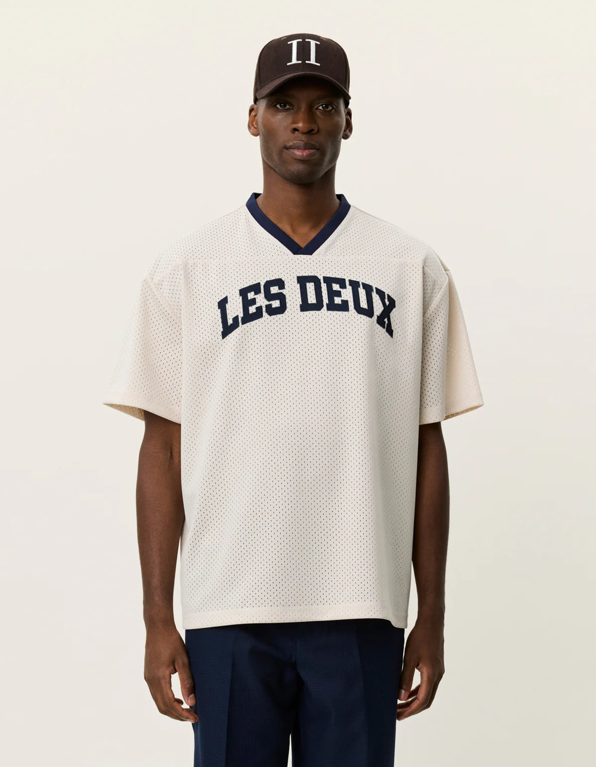 LES DEUX Bronson Mesh T-Shirt Eggnog White