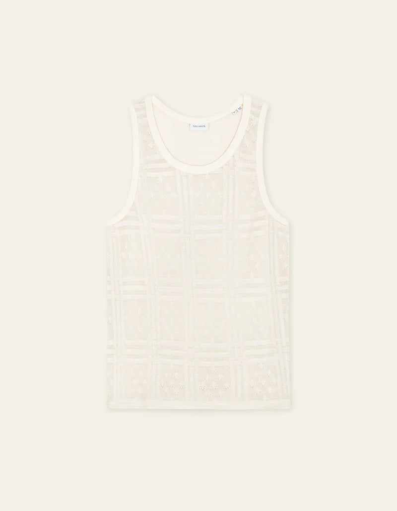 LES DEUX Huxley Pointelle Tank Top White