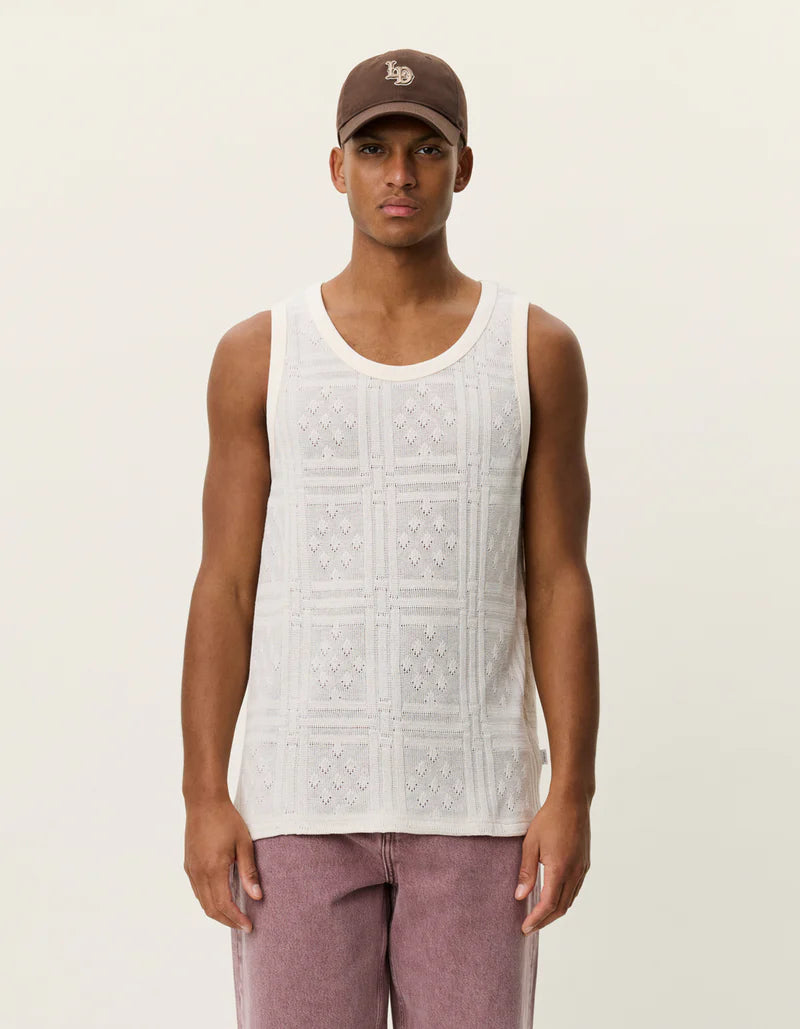 LES DEUX Huxley Pointelle Tank Top White