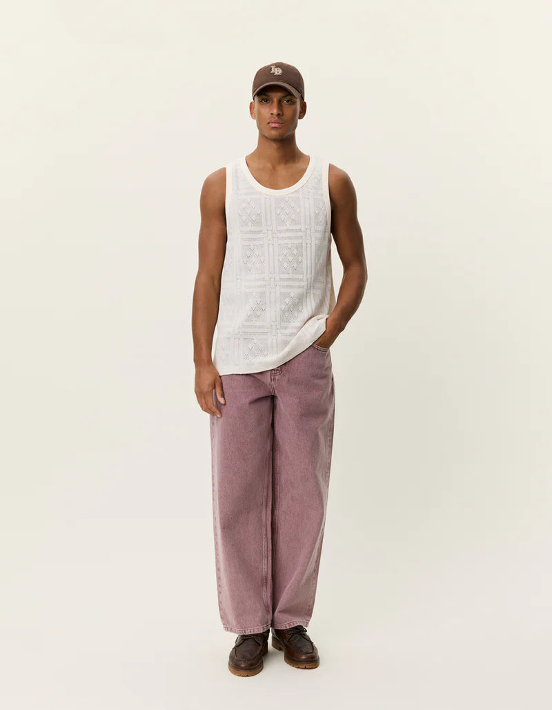LES DEUX Huxley Pointelle Tank Top White