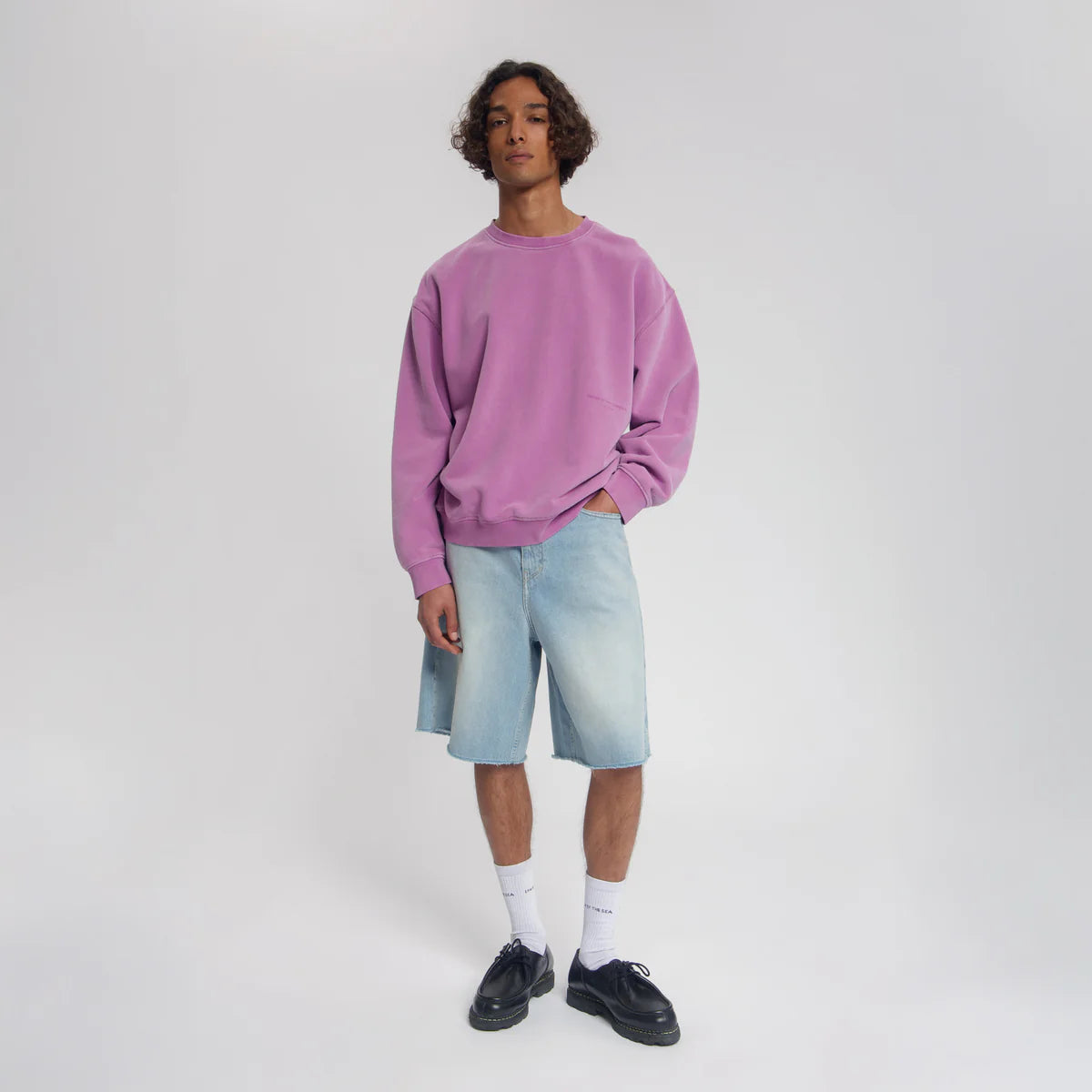 LAW OF THE SEA TORRIA GARMENT DYED SWEAT CREWNECK Mulberry