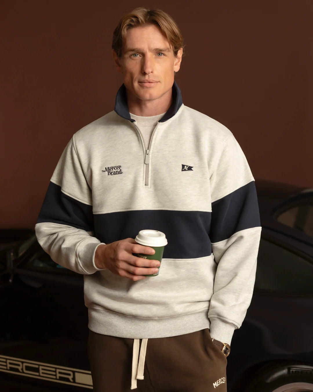 MERCER The Mercer Rugby Polo Grey