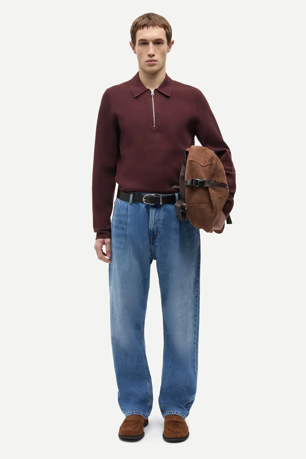 SAMSOE SAMSOE GUNA HALF ZIP 10490 | Bitter Chocolate