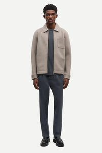 SAMSOE SAMSOE HANNES FULL ZIP 14612 | Elephant Skin