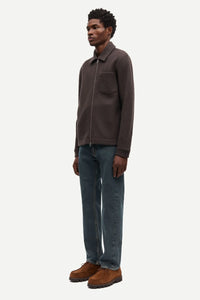 SAMSOE SAMSOE HANNES FULL ZIP 14612 | TURKISH COFFEE