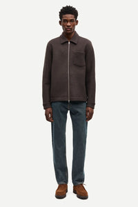 SAMSOE SAMSOE HANNES FULL ZIP 14612 | TURKISH COFFEE