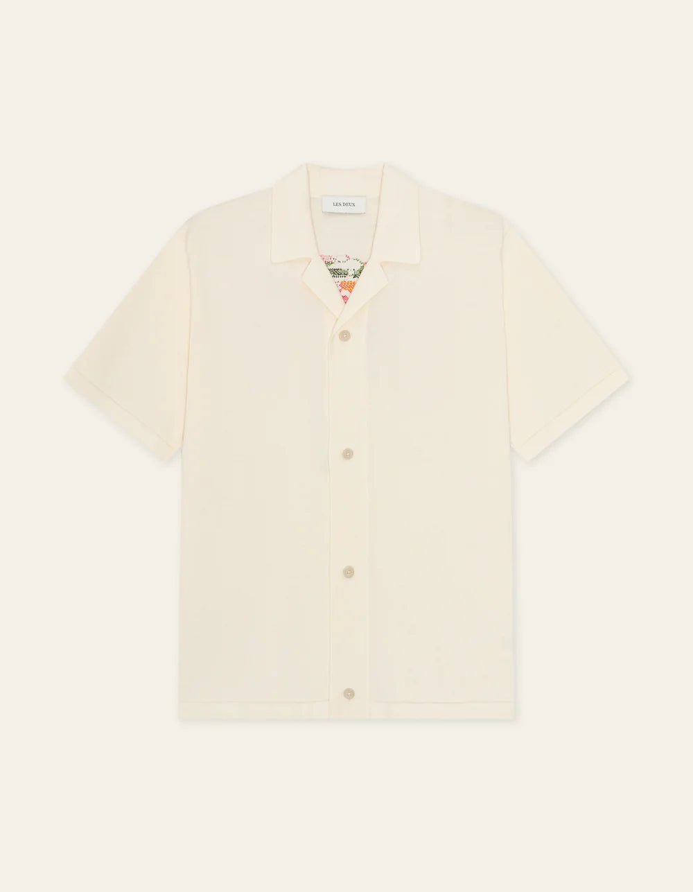 LES DEUX Bouquet Knitted SS Shirt Eggnot White