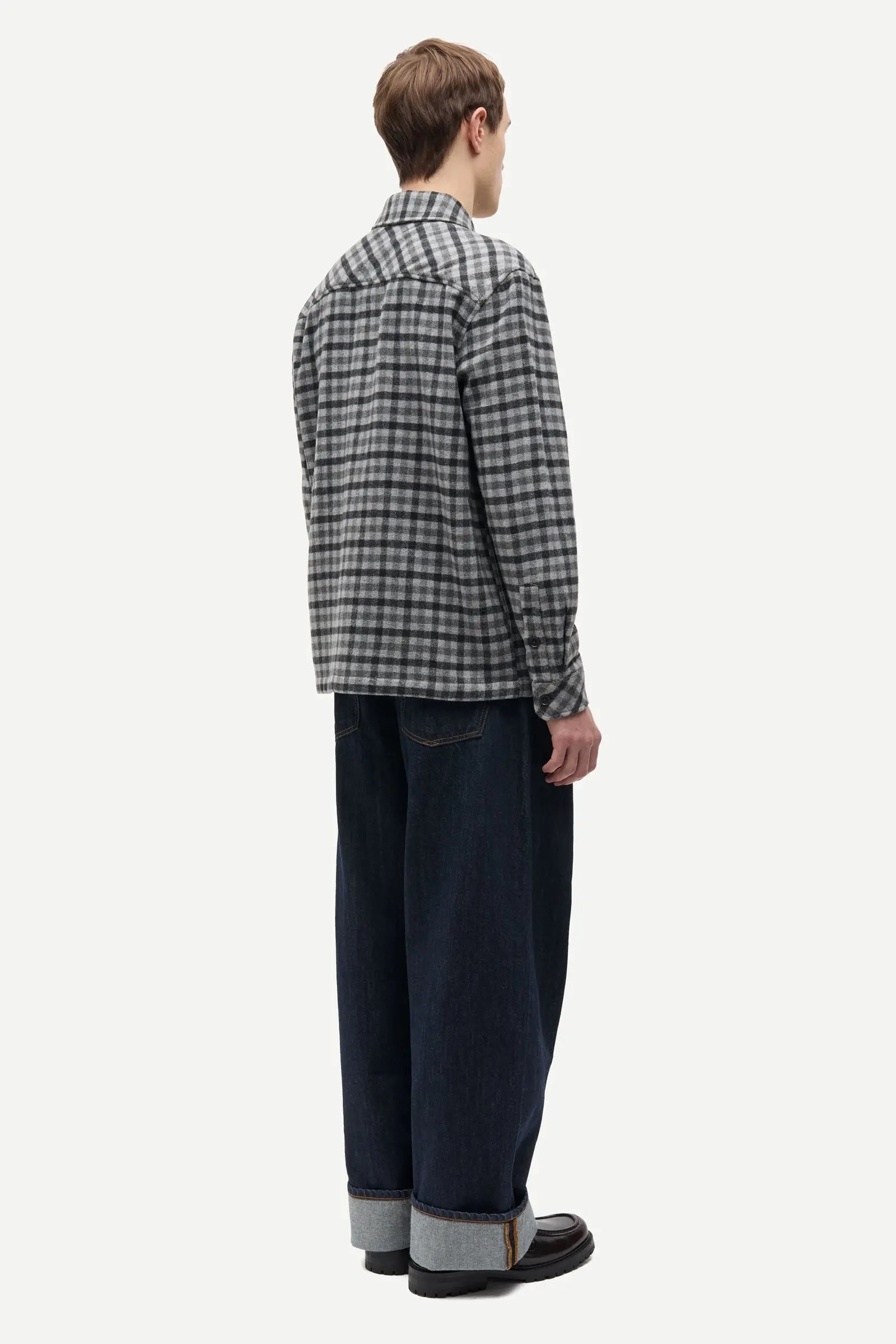 SAMSOE SAMSOE SACASTOR X O OVERSHIRT 14089 Grey Melange Check