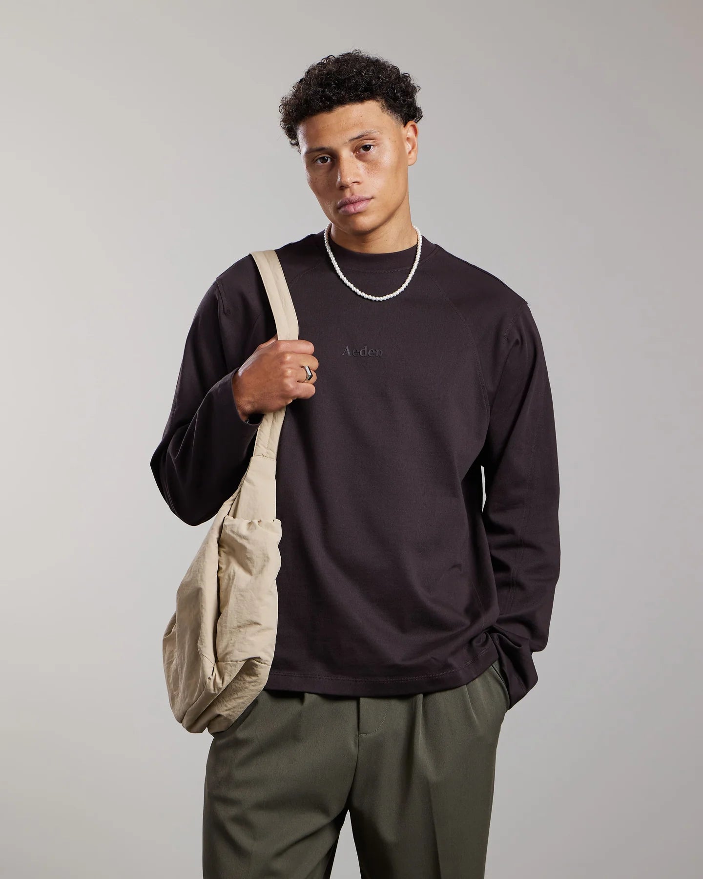 AEDEN RYNX LONG-SLEEVE TEE | GANACHE