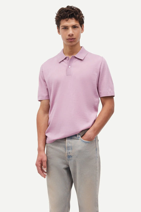 SAMSOE SAMSOE SAROWAN KNIT POLO 15477 Orchid Haze