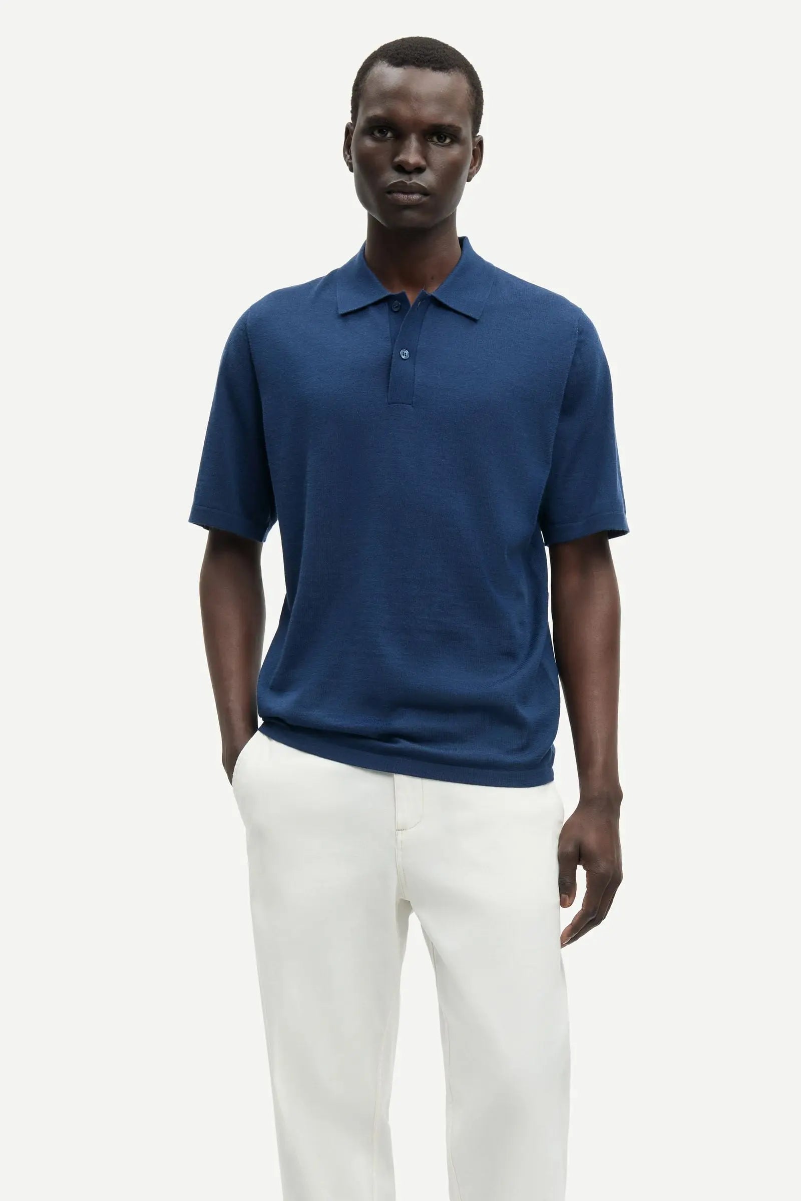 SAMSOE SAMSOE SAROWAN KNIT POLO 15477 Insignia Blue